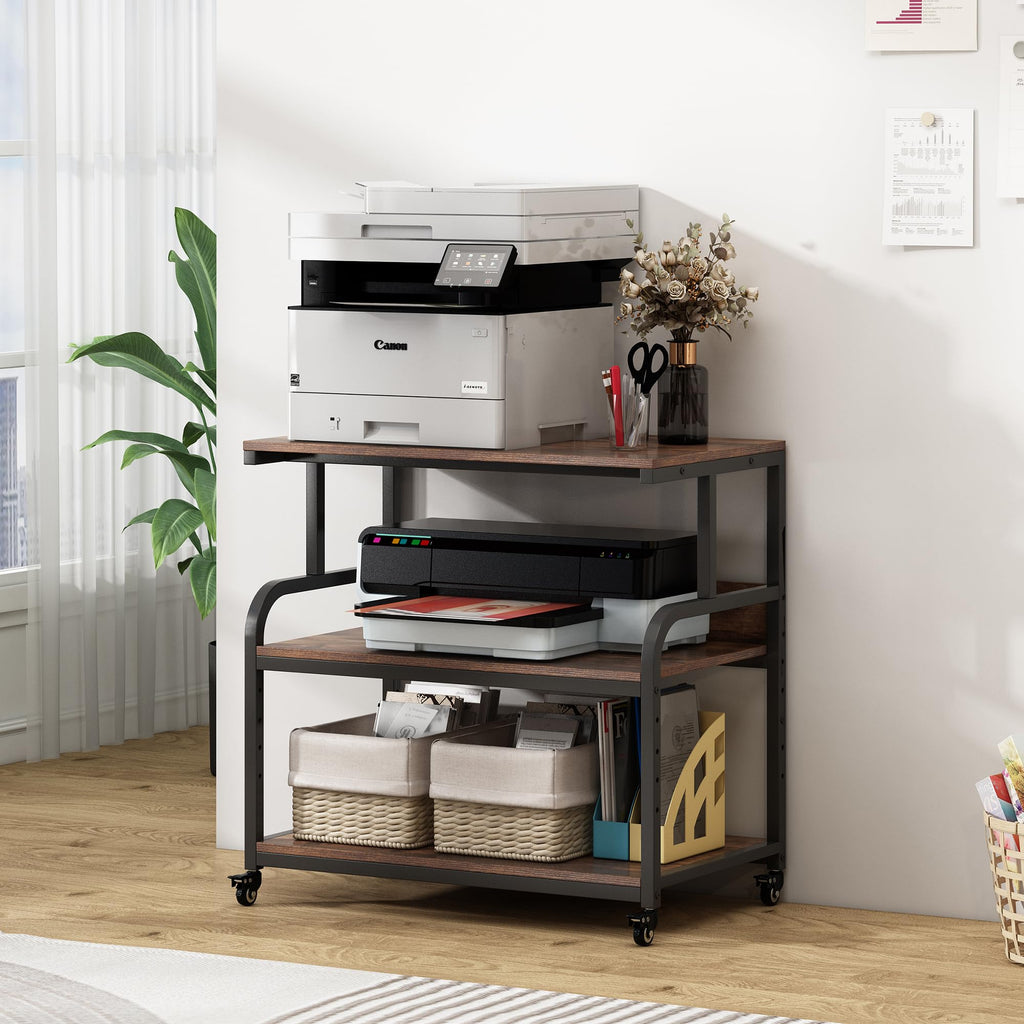 Fannova 23.6"x18.9"x30" Large Printer Stand with Adjustable Storage Shelf