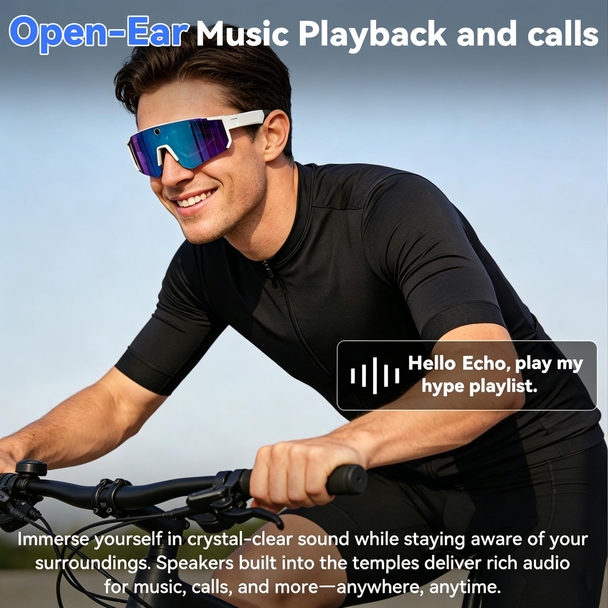 Pro AI Smart Glasses with 32MP Camera for Cycling & Hiking