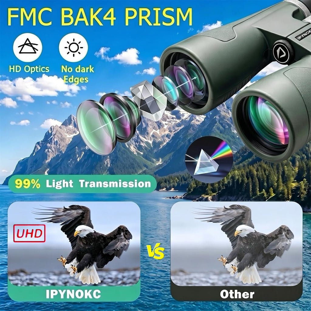 12x50 UHD Binoculars for Adults High Powered Waterproof