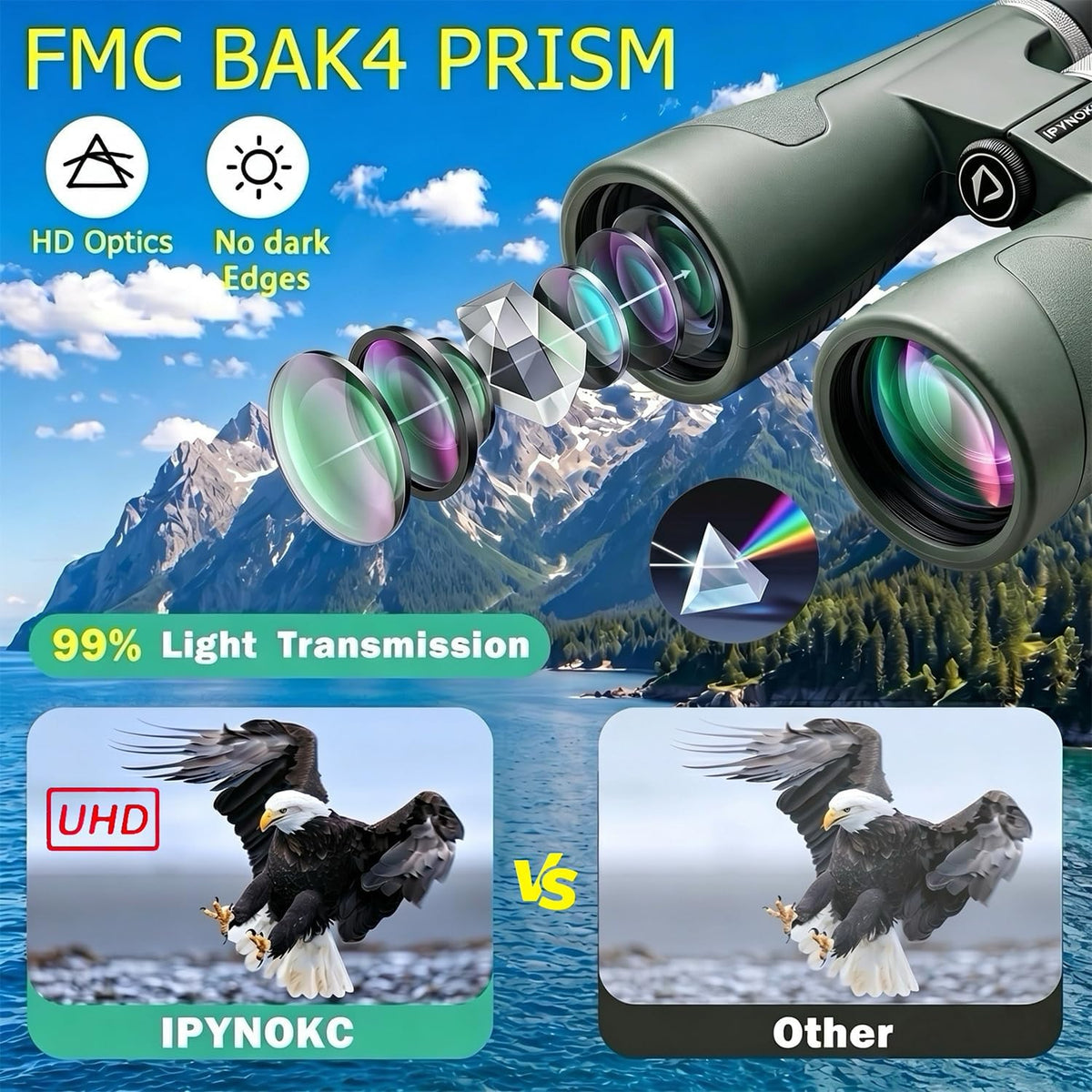 12x50 UHD Binoculars for Adults High Powered Waterproof