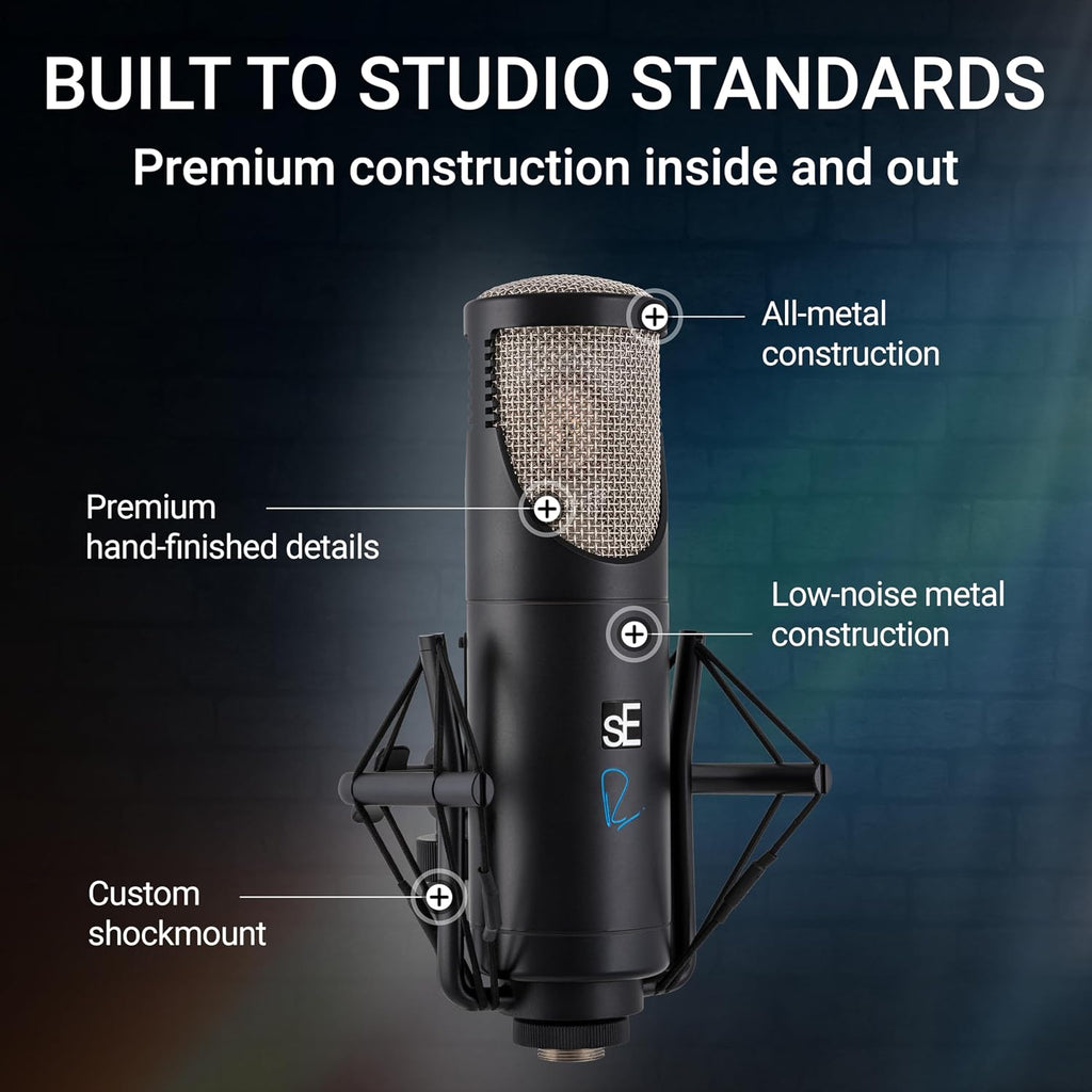 SE ELECTRONICS Rupert Neve RNT Multi-Pattern Tube Condenser Microphone for Vocals & Instruments - Professional Studio Recording Microphone with Custom Output Transformers & 1" True Condenser Capsule