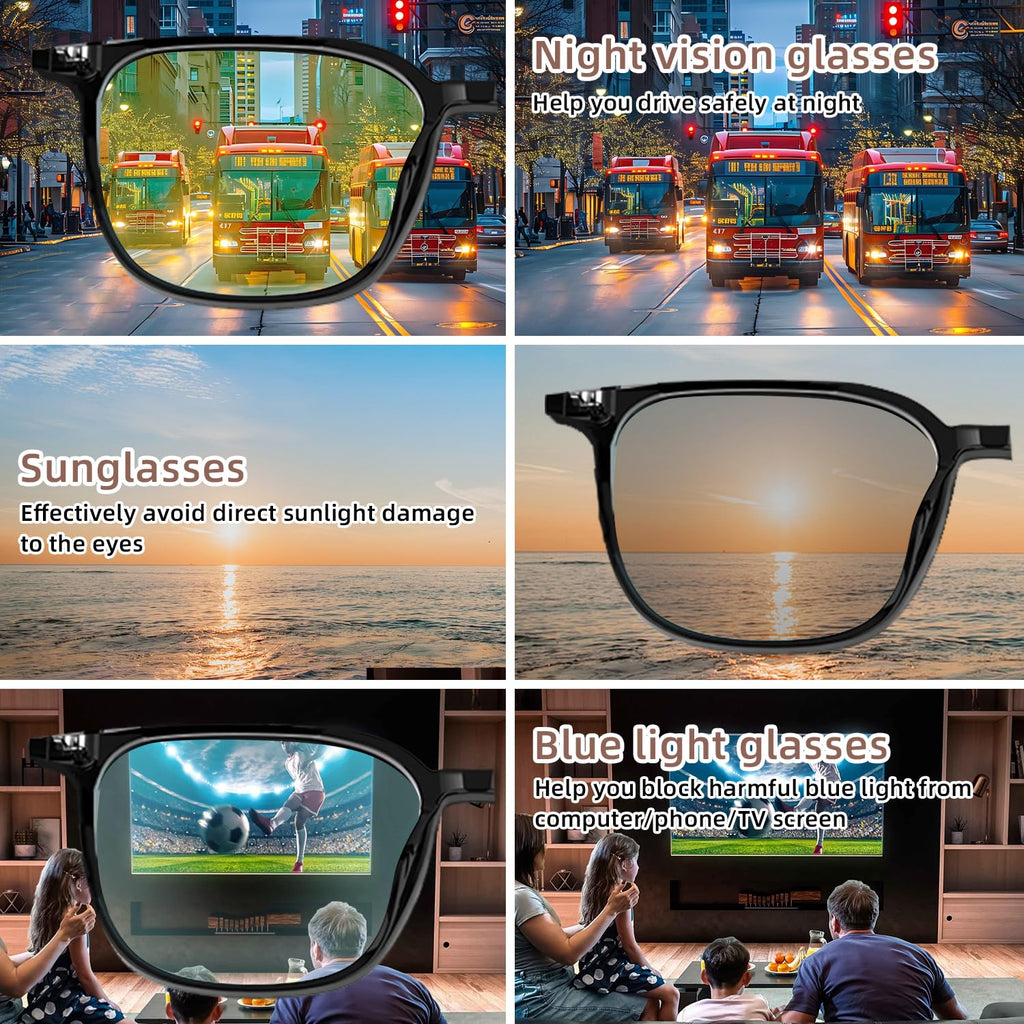 AI Camera Smart Glasses, 4K Video Sunglasses with 3600mAh Charging Case