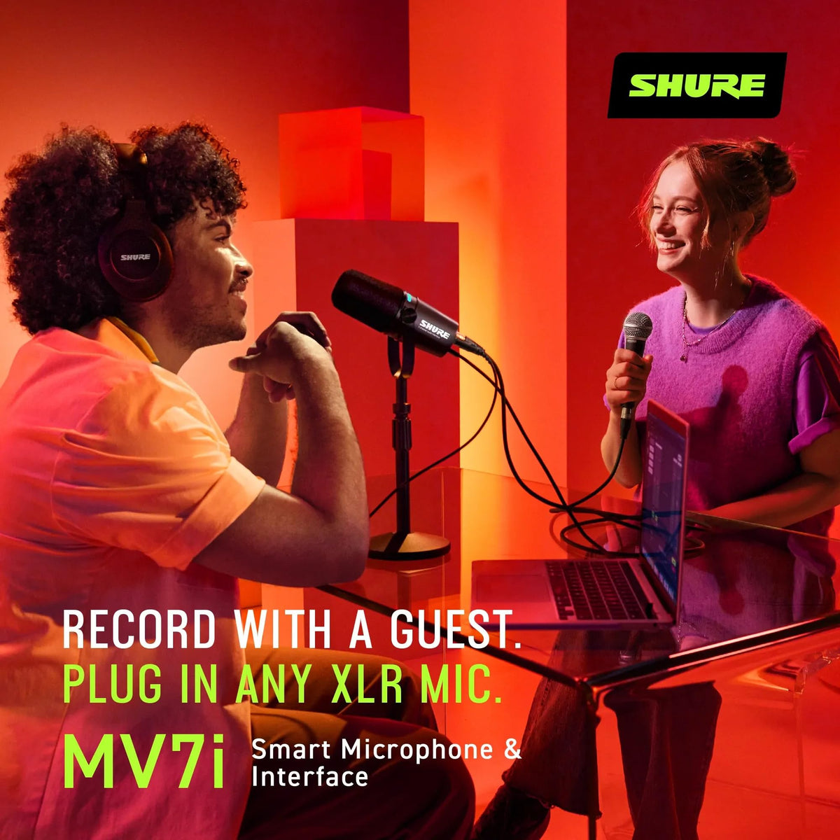 Shure MV7X XLR Dynamic Podcast & Recording Microphone - Black