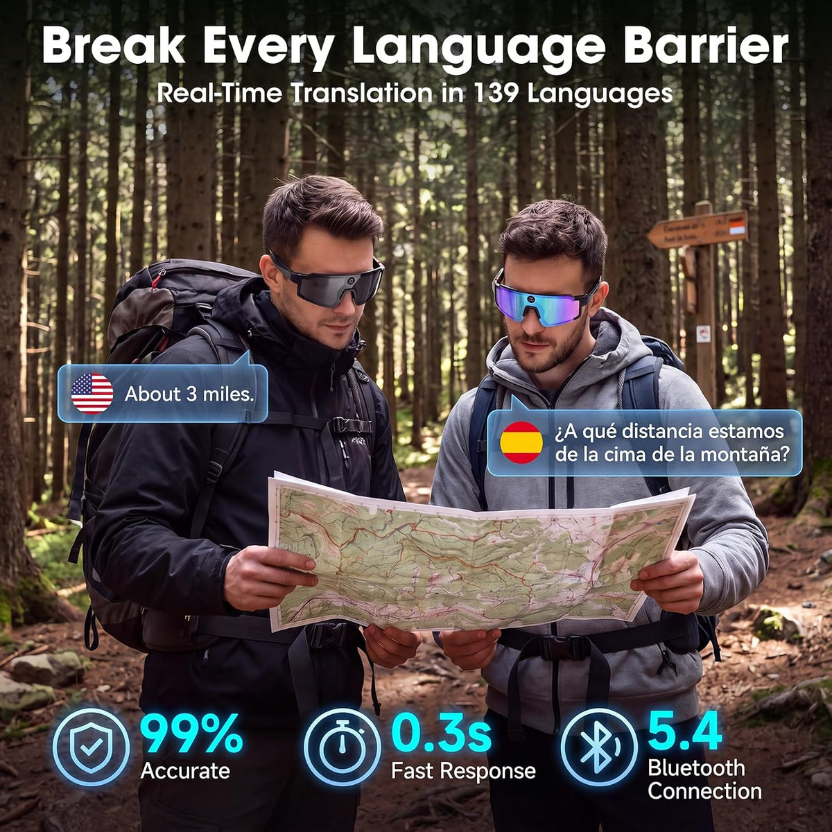 AI Smart Glasses with 32MP Camera, 4K Video Recording for Cycling & Hiking