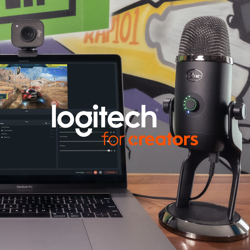 Logitech Creators Blue Yeti USB Microphone for PC, Mac, Gaming, Recording, Streaming, Podcasting, Studio and Computer Condenser Mic with Blue VO!CE Effects, 4 Pickup Patterns, Plug and Play - Silver