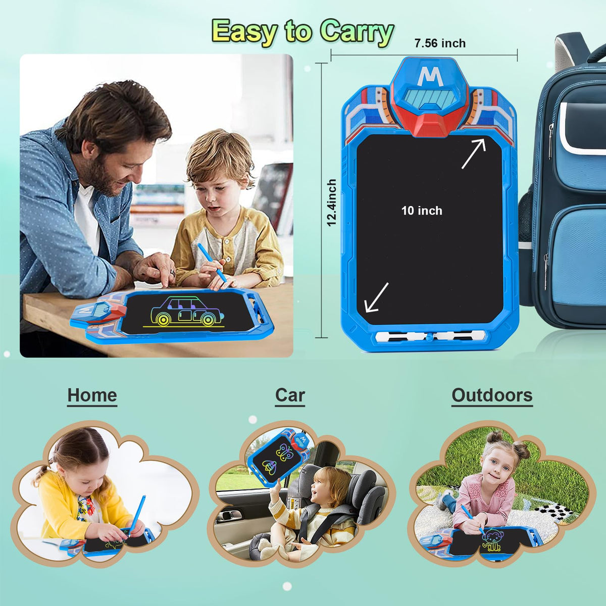 LCD Writing Tablet for Kid, Spider Design Drawing Pad, 10 Inch