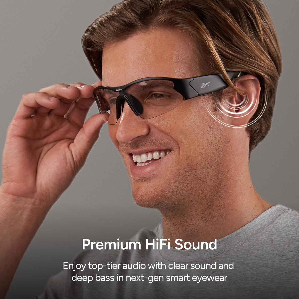 Reebok Flash Smart Audio Glasses, Iridescent Polarized, Powered by Lucyd