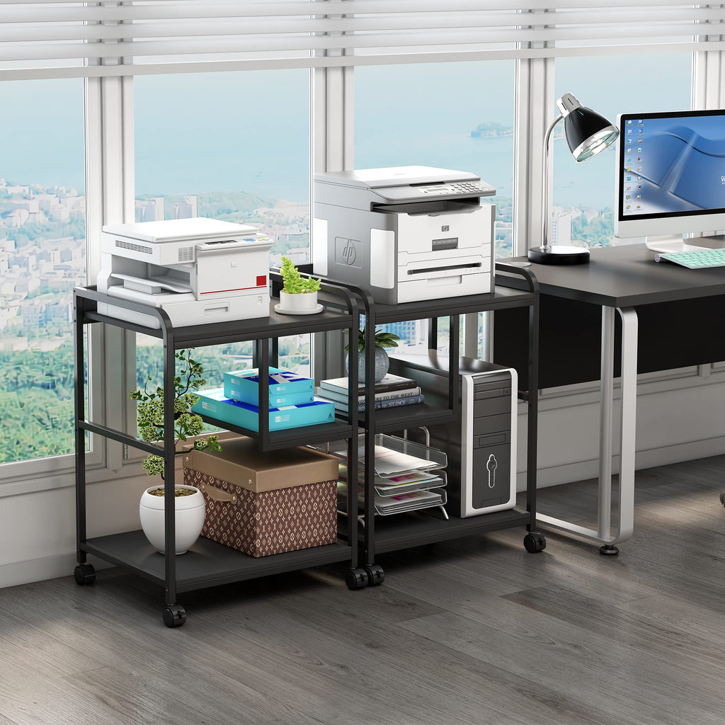 Fannova Large Printer Stand with PC Tower Shelf for Home Office Storage