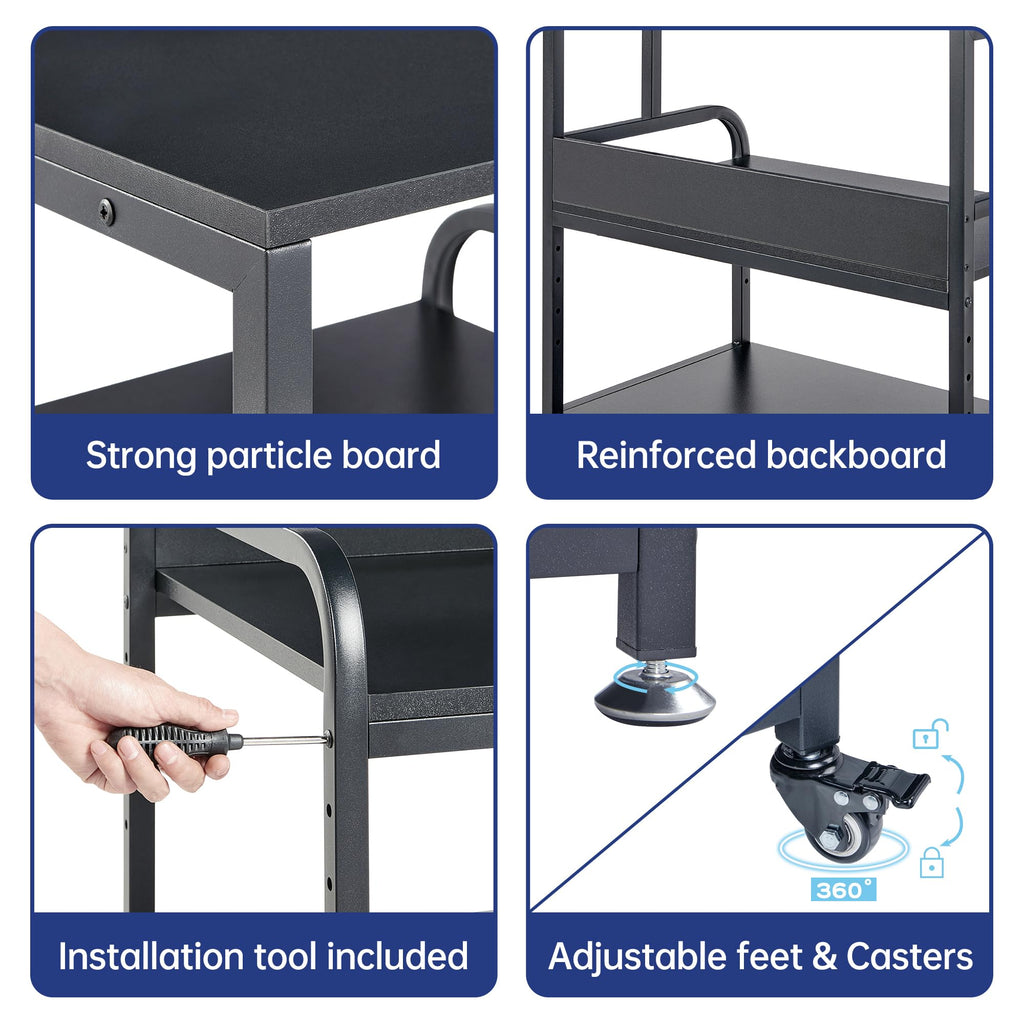 Fannova 23.6"x18.9"x30" Large Printer Stand with Adjustable Storage Shelf