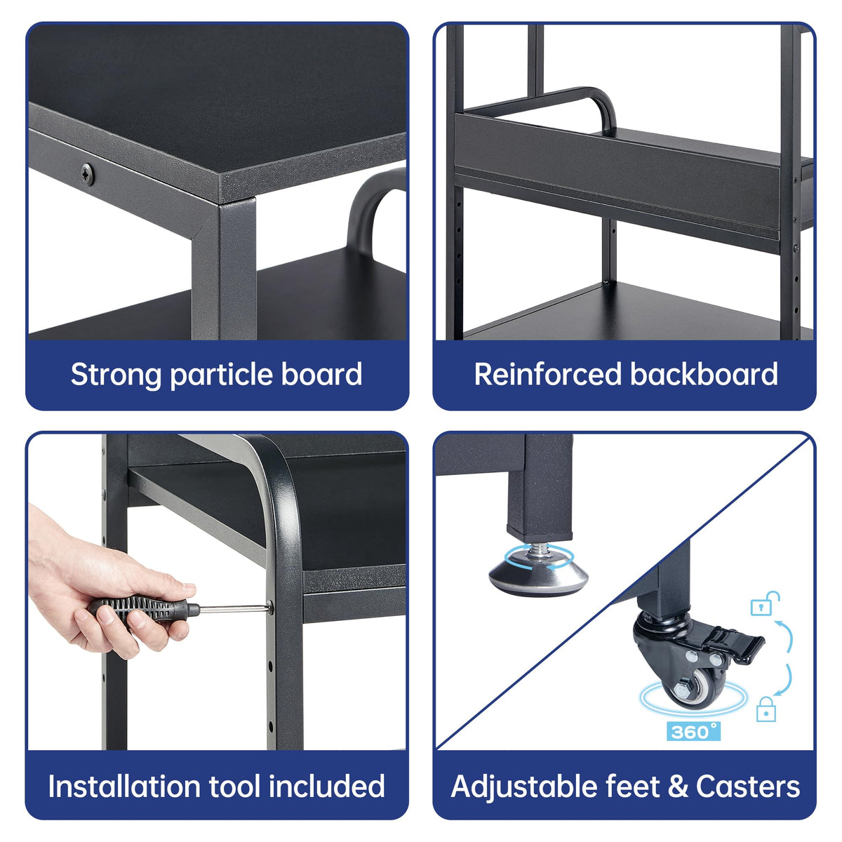 Fannova 23.6"x18.9"x30" Large Printer Stand with Adjustable Storage Shelf