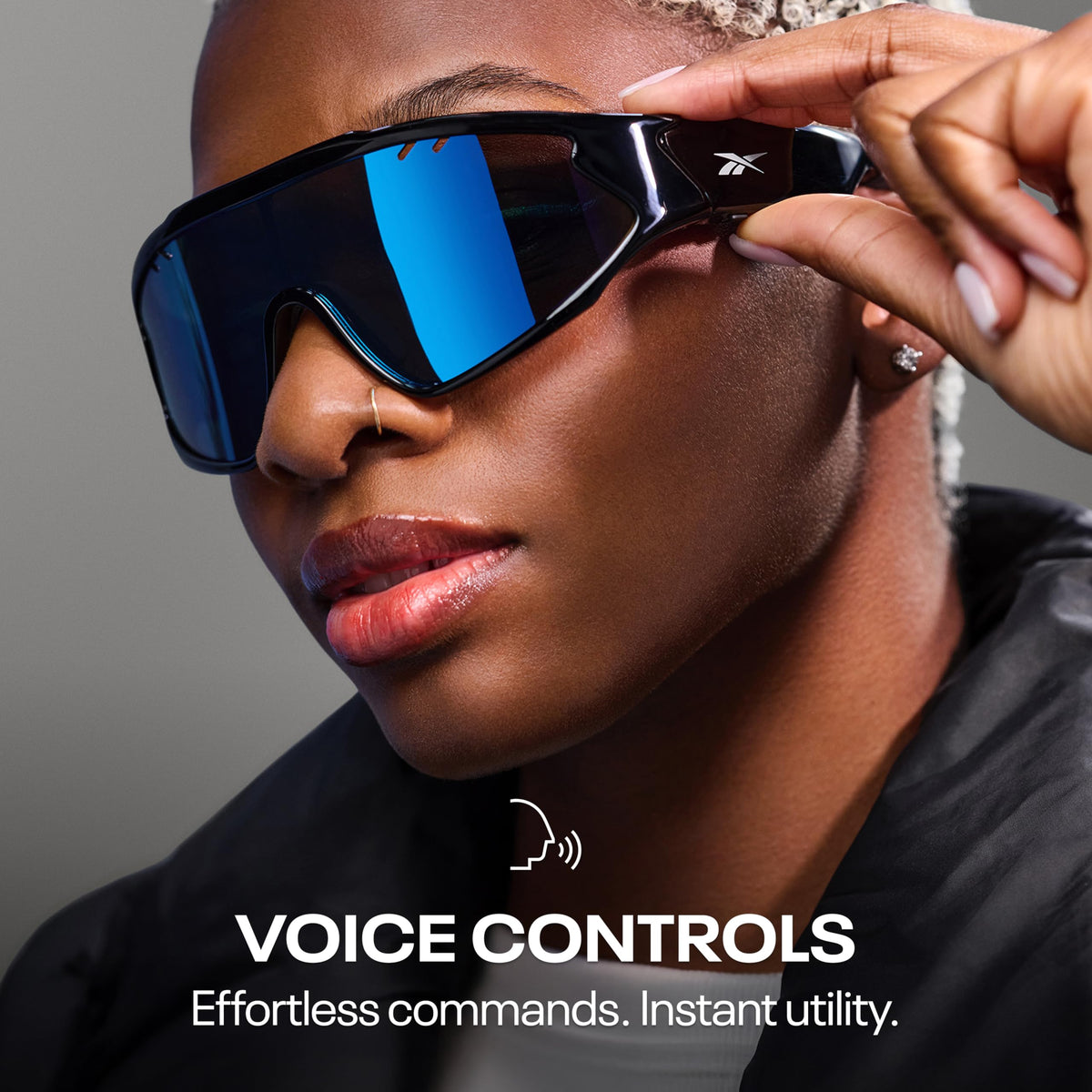 Reebok Flash Smart Audio Glasses, Iridescent Polarized, Powered by Lucyd