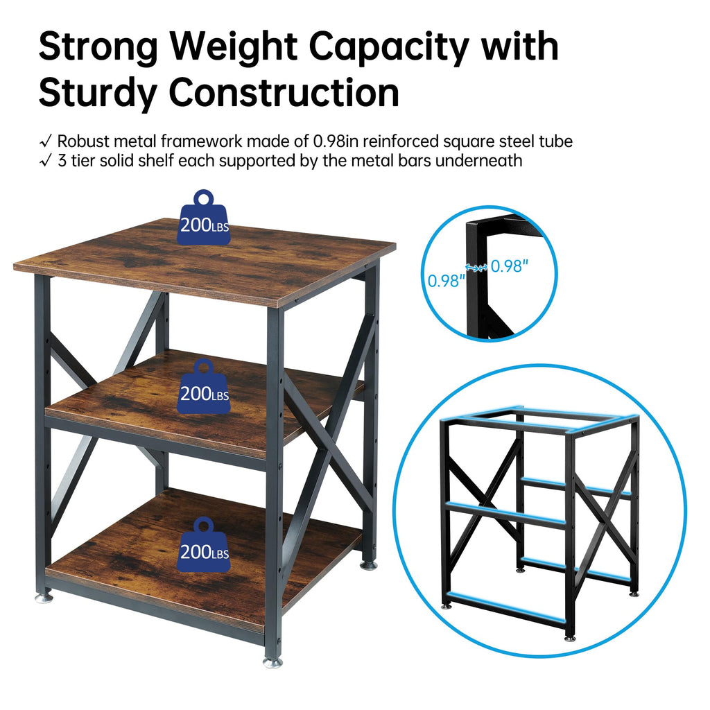 Fannova 23.6"x23.6"x30.1" Large Printer Stand with Adjustable Storage Shelf