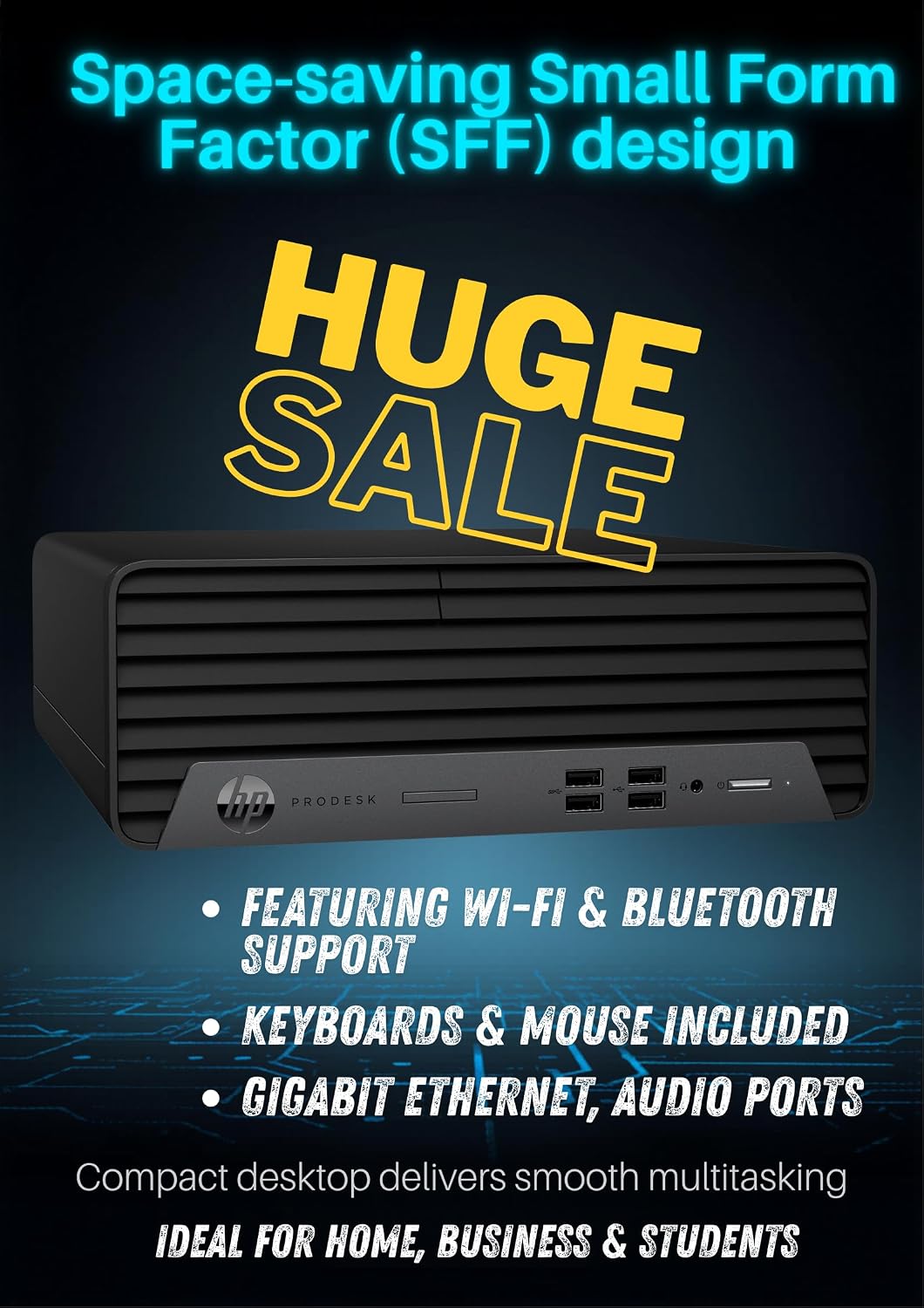 HP ProDesk G7 SFF Desktop Computer, Intel Processor, Dual 4K Display Support| 16GB RAM, 1TB SSD| WiFi| Bluetooth| HDMI, USB, RJ-45| Windows 11 Pro| Wired Keyboard & Mouse| Business & Personal Use
