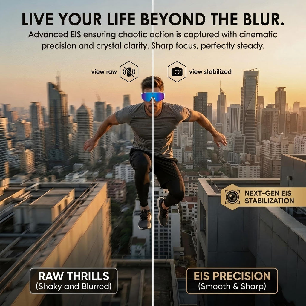 AI Smart Glasses with Camera, Bluetooth Sunglasses for Sports-Blue