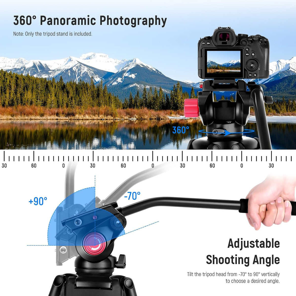 NEEWER 79"/200cm Video Tripod, Heavy Duty Aluminum Alloy Camera Tripod