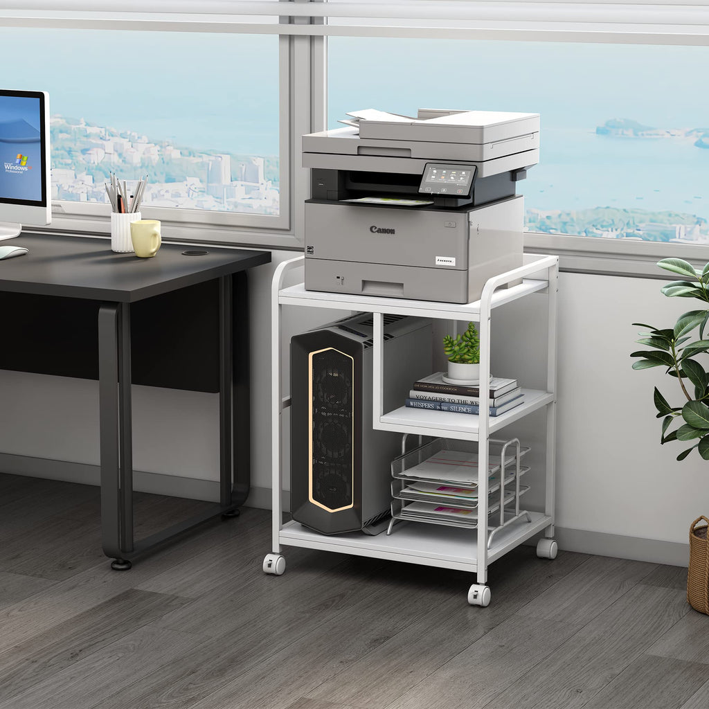 Fannova Large Printer Stand with PC Tower Shelf for Home Office Storage