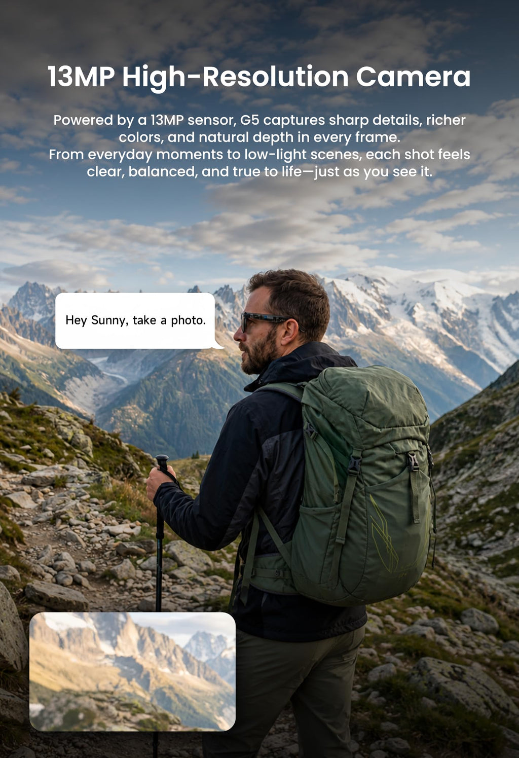 G5 AI Smart Glasses with Camera, 13MP Recording Glasses for Big Heads - XXL