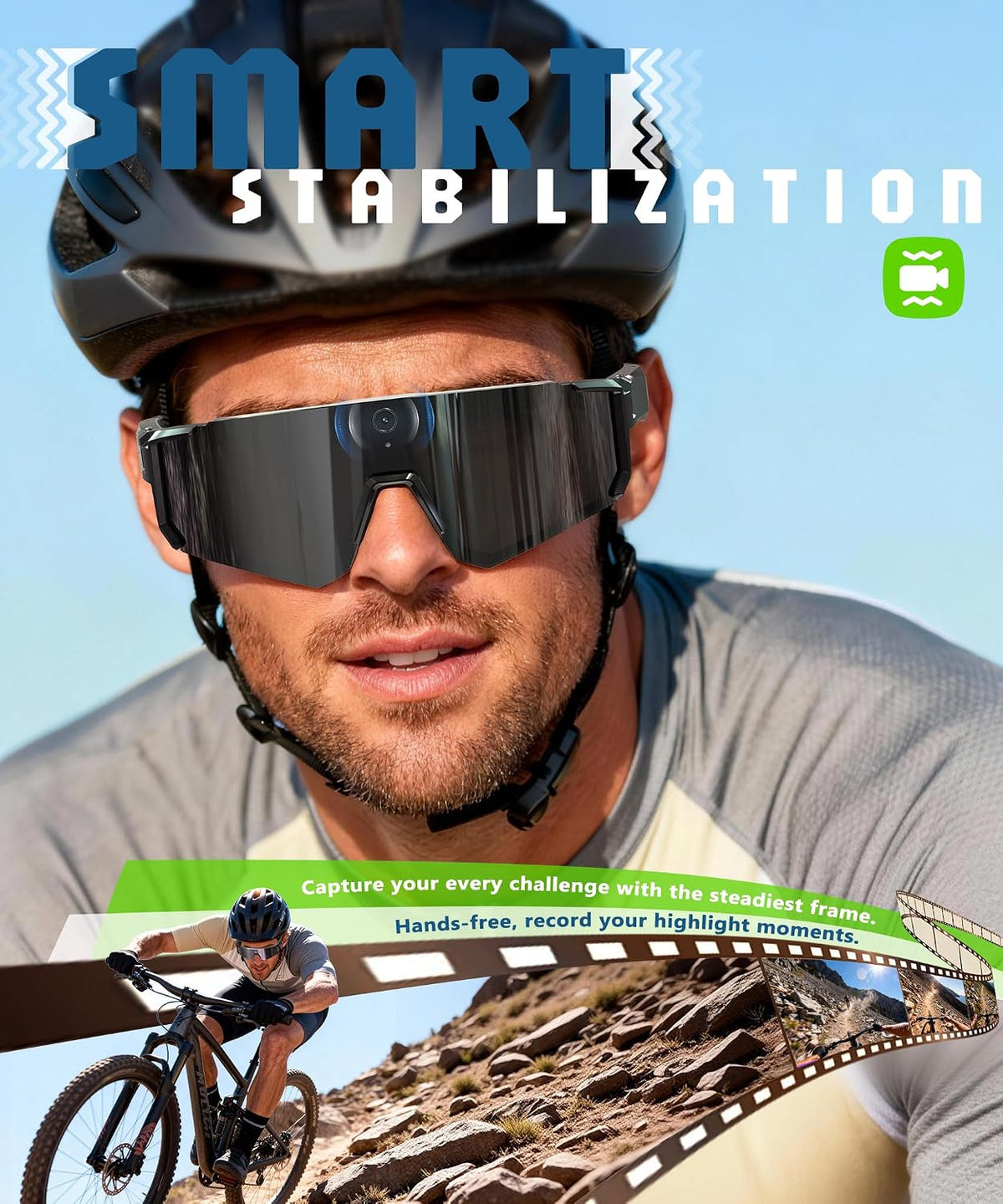 AI Ultra Pro Smart Glasses: 4K Wearable Camera with 6-Axis EIS Stabilization, ChatGPT-4o Voice Assistant, IP66 Waterproof Sport Sunglasses, Dual-Mic ENC Noise Cancelling Obsidian Gray