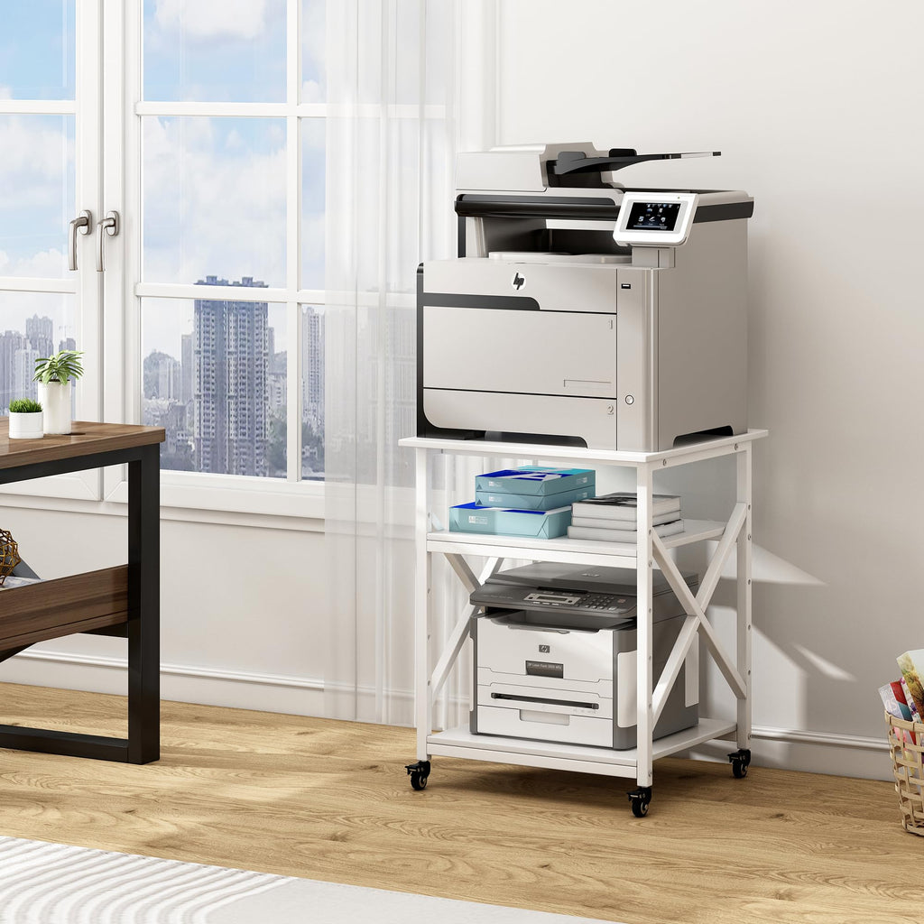 Fannova 23.6"x23.6"x30.1" Large Printer Stand with Adjustable Storage Shelf