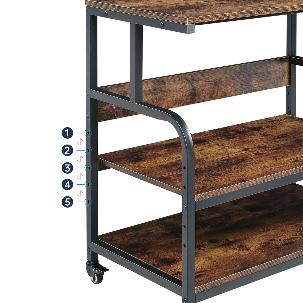 Fannova 23.6"x18.9"x30" Large Printer Stand with Adjustable Storage Shelf