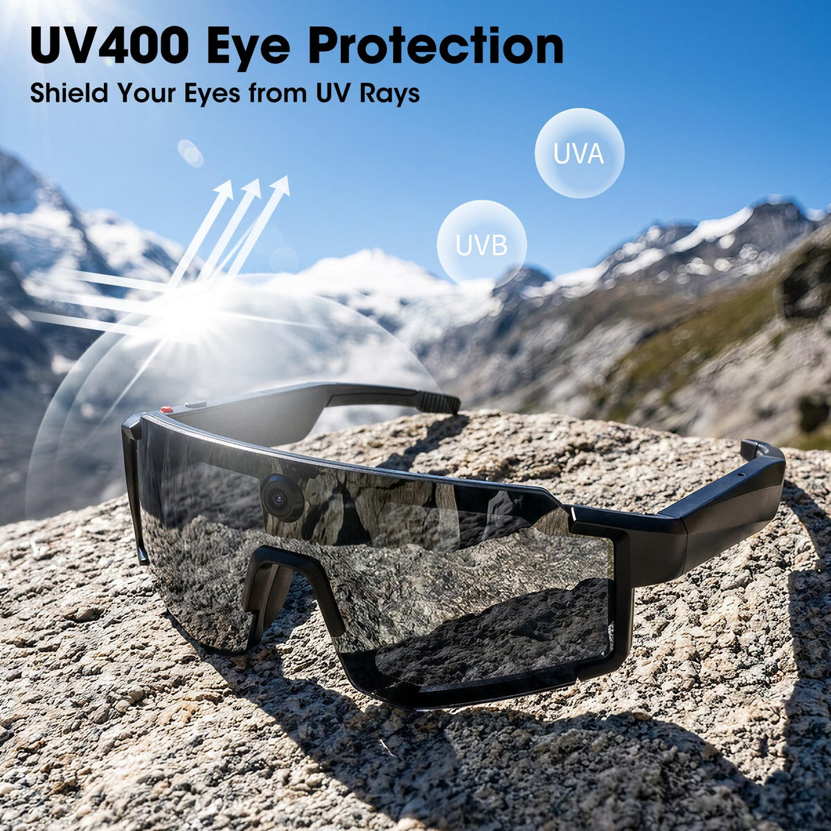 AI Smart Glasses with 32MP Camera, 4K Video Recording for Cycling & Hiking