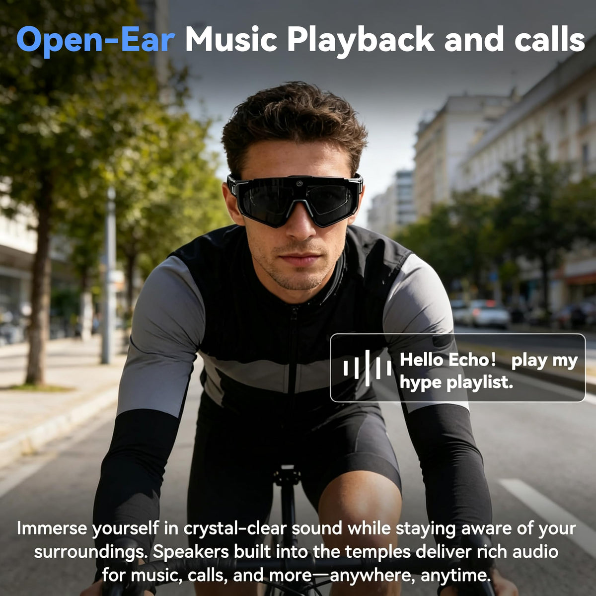 Pro AI Smart Glasses with 32MP Camera for Cycling & Hiking