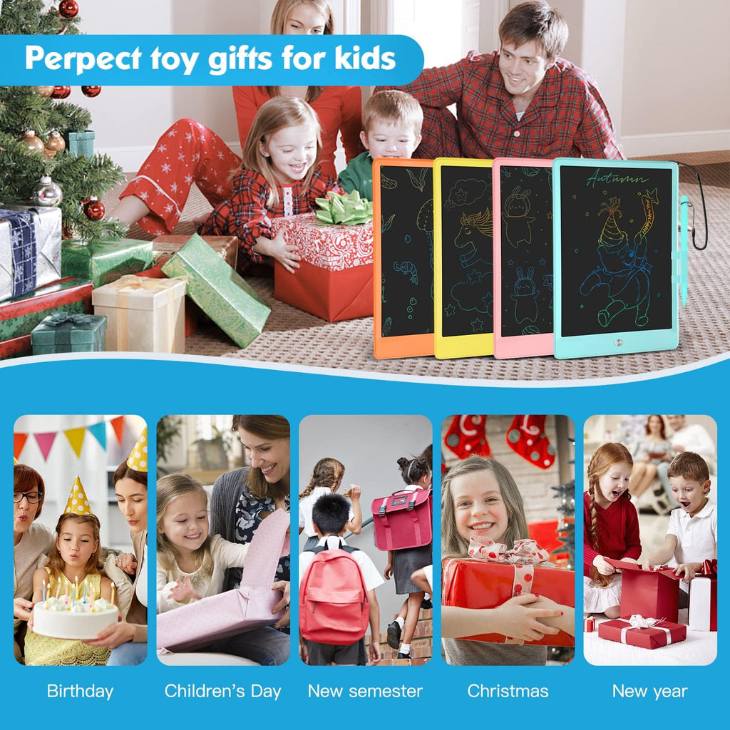 LCD Writing Tablet for Kids 10 Inch Reusable Drawing Tablets for Kids Colorful Writing Board Electronic Drawing Board Educational and Learning Toys for 2-4 Year Old Boys