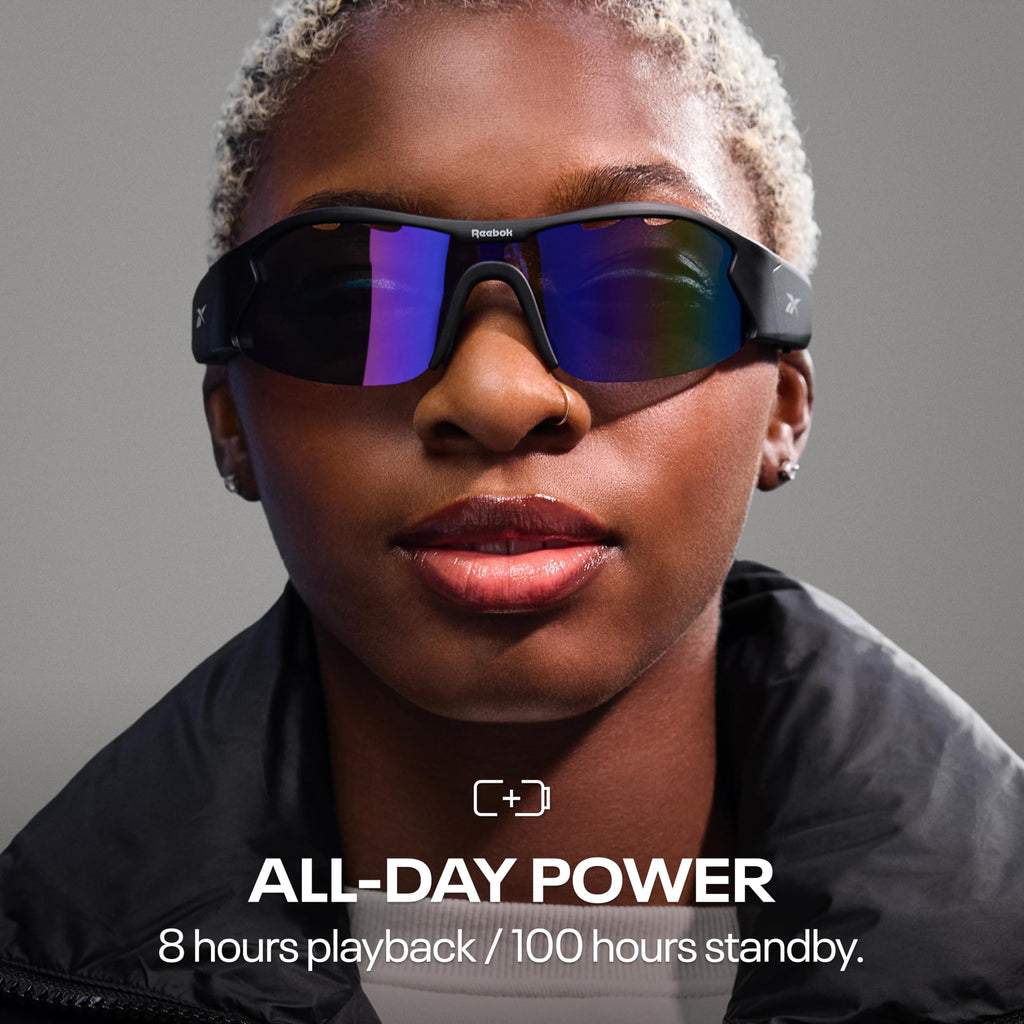 Reebok Flash Smart Audio Glasses, Iridescent Polarized, Powered by Lucyd