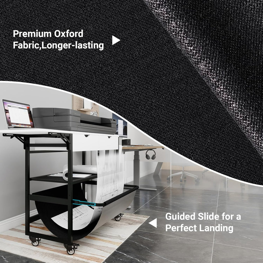 Natwind Wide Format Printer Stand,Plotter Table with Laptop Station,White