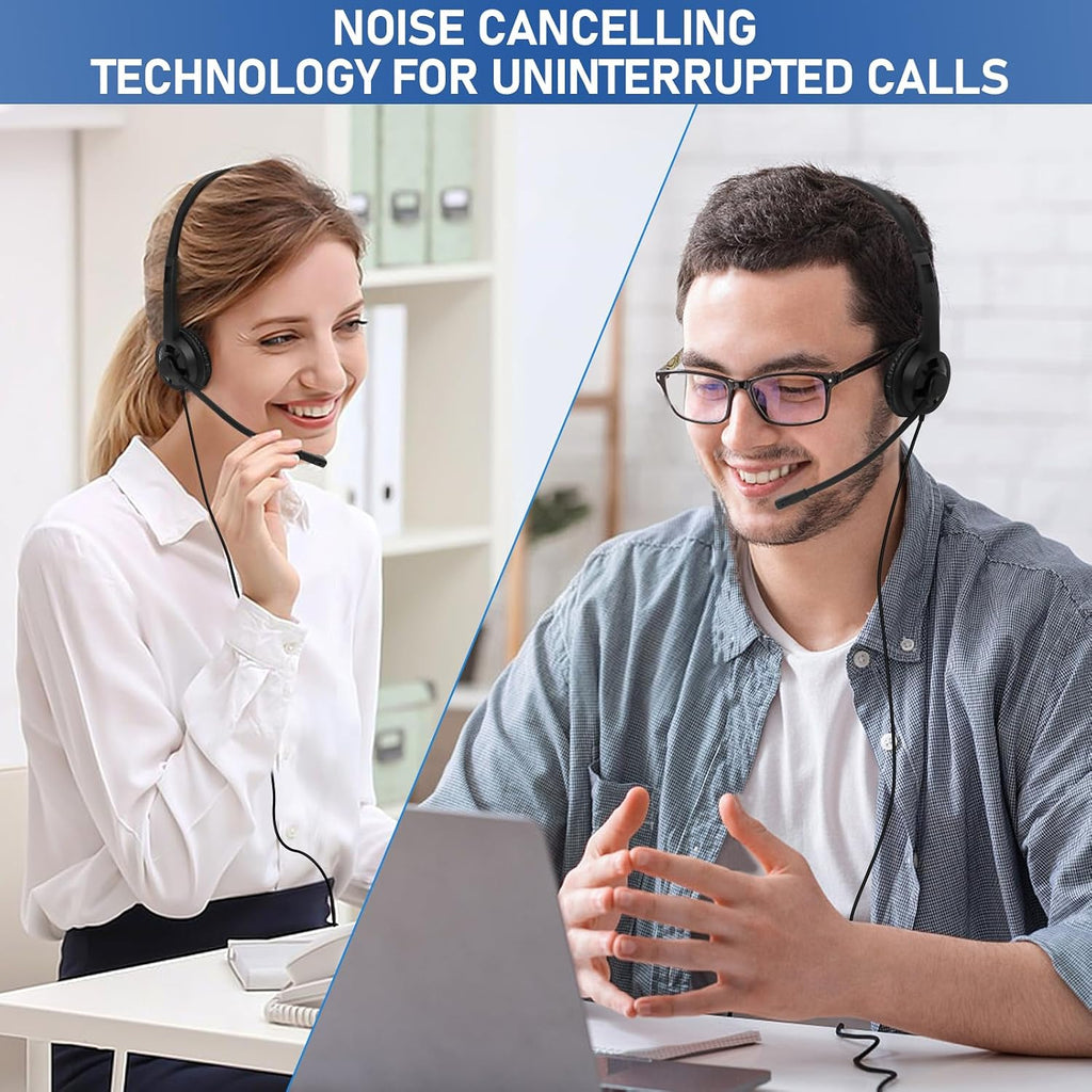 20 Pack Bulk Headset with Microphone for Classroom, Noise Canceling Computer Headphones with Microphone for Office, Durable 3.5mm Wired Headset with Mic for Meetings Laptop PC
