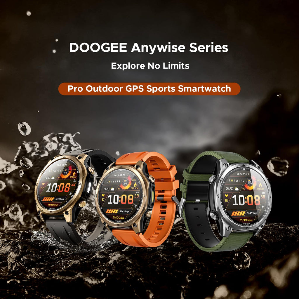Anywise W1 GPS Smart Watches for Men, 6 Satellite Positioning, 50M Waterproof Fitness Tracker, 1.43'' AI Mens Smart Watch for Android Phone/iphone compatible,Answer/Make Call/12 Days Battery