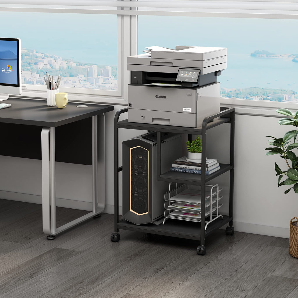 Fannova Large Printer Stand with PC Tower Shelf for Home Office Storage