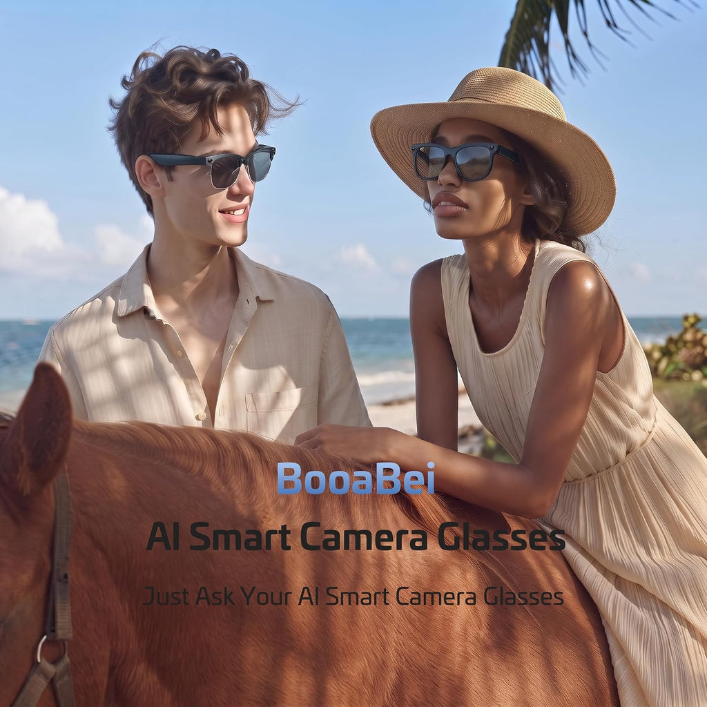 2026 AI Smart Glasses for Men Women,4K HD Video & Photo Capture,Real-Time Translation,Recording Glasses with AI Assistant,Open-Ear Audio,Object Recognition Glasses (Sunglasses Lens+Photochromic Lens)