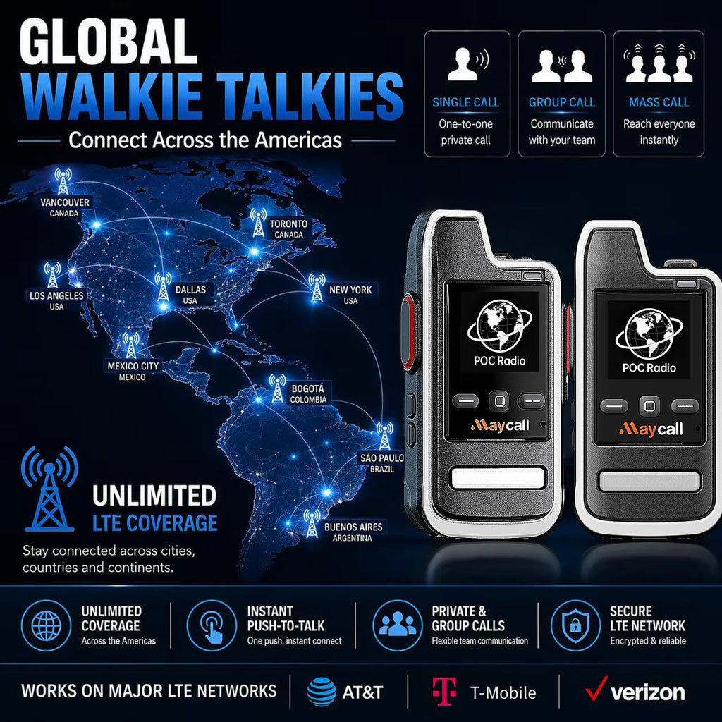 Global Lifetime Free Rapid 4G LTE PoC Radio Walkie Talkies Unlimited Range