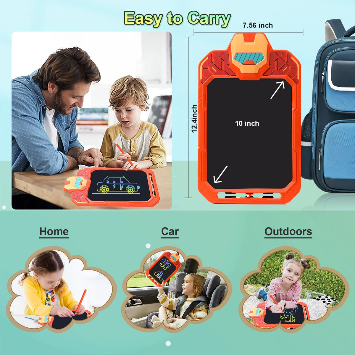 LCD Writing Tablet for Kid, Spider Design Drawing Pad, 10 Inch