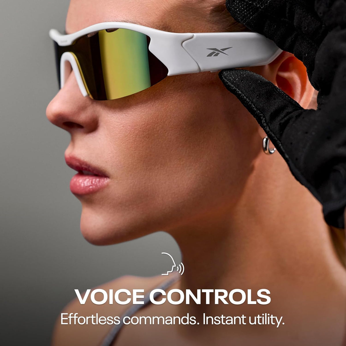 Reebok Flash Smart Audio Glasses, Iridescent Polarized, Powered by Lucyd