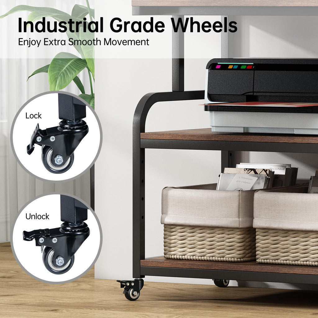 Fannova 23.6"x18.9"x30" Large Printer Stand with Adjustable Storage Shelf
