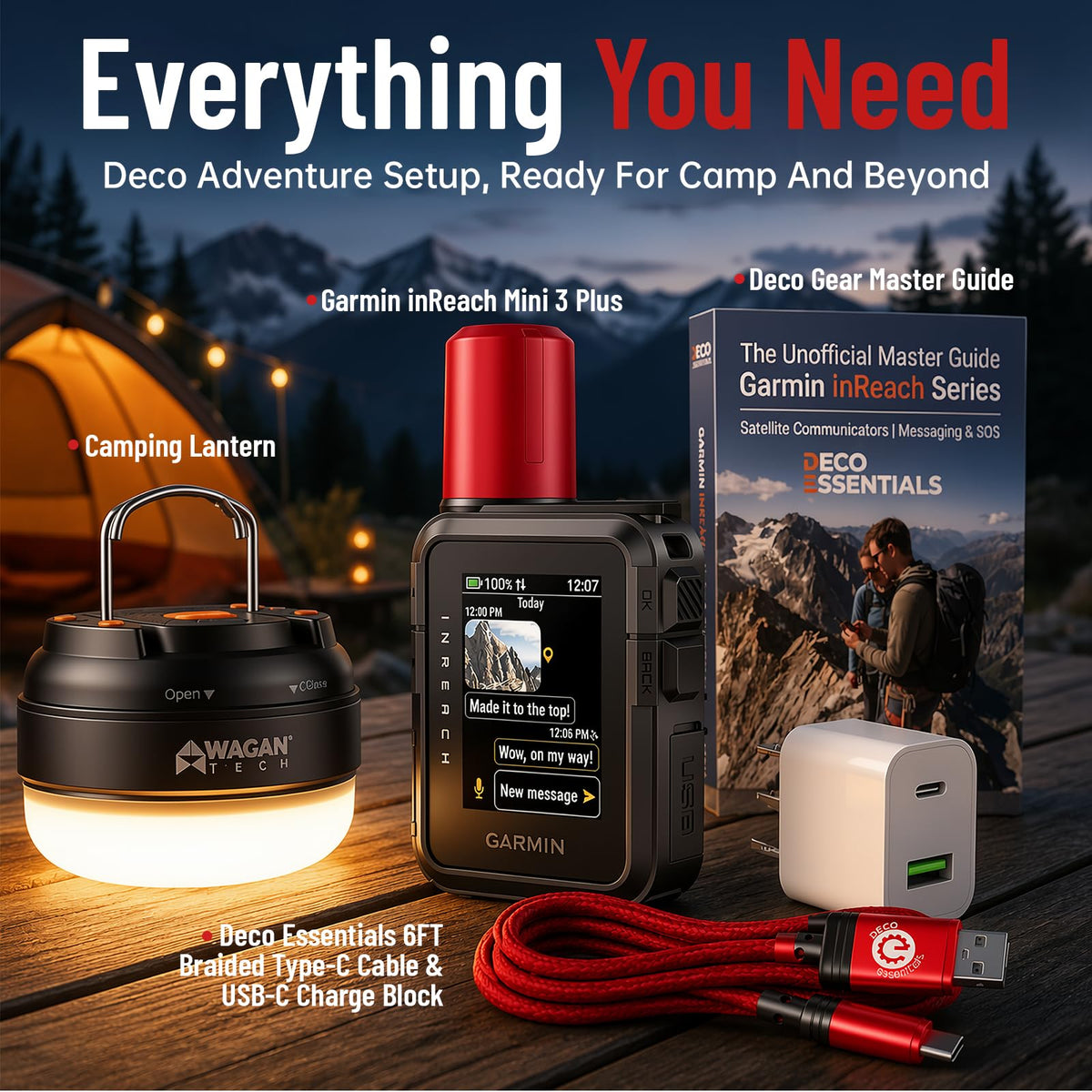 Garmin inReach Mini 3 Plus, Rugged Global Satellite Communicator with Touchscreen Texting, Photo & Voice Messaging, Emergency SOS Messages - Bundle w/Deco Essentials 26-Month CPS Plan
