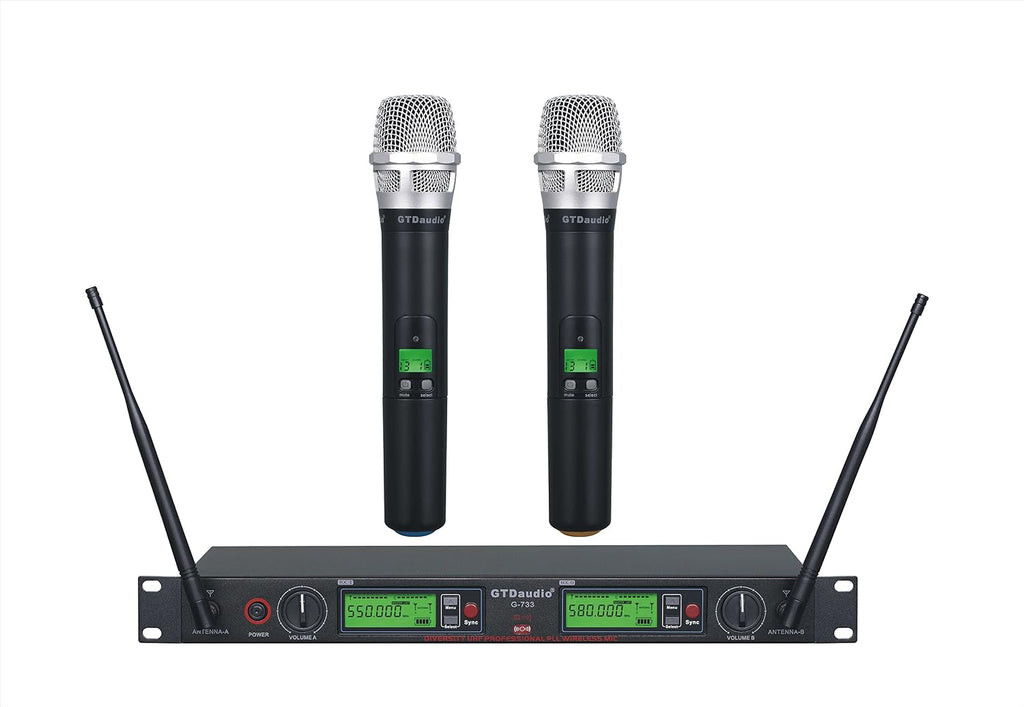 GTDaudio 2x800 Channel UHF True Diversity Wireless Microphone System