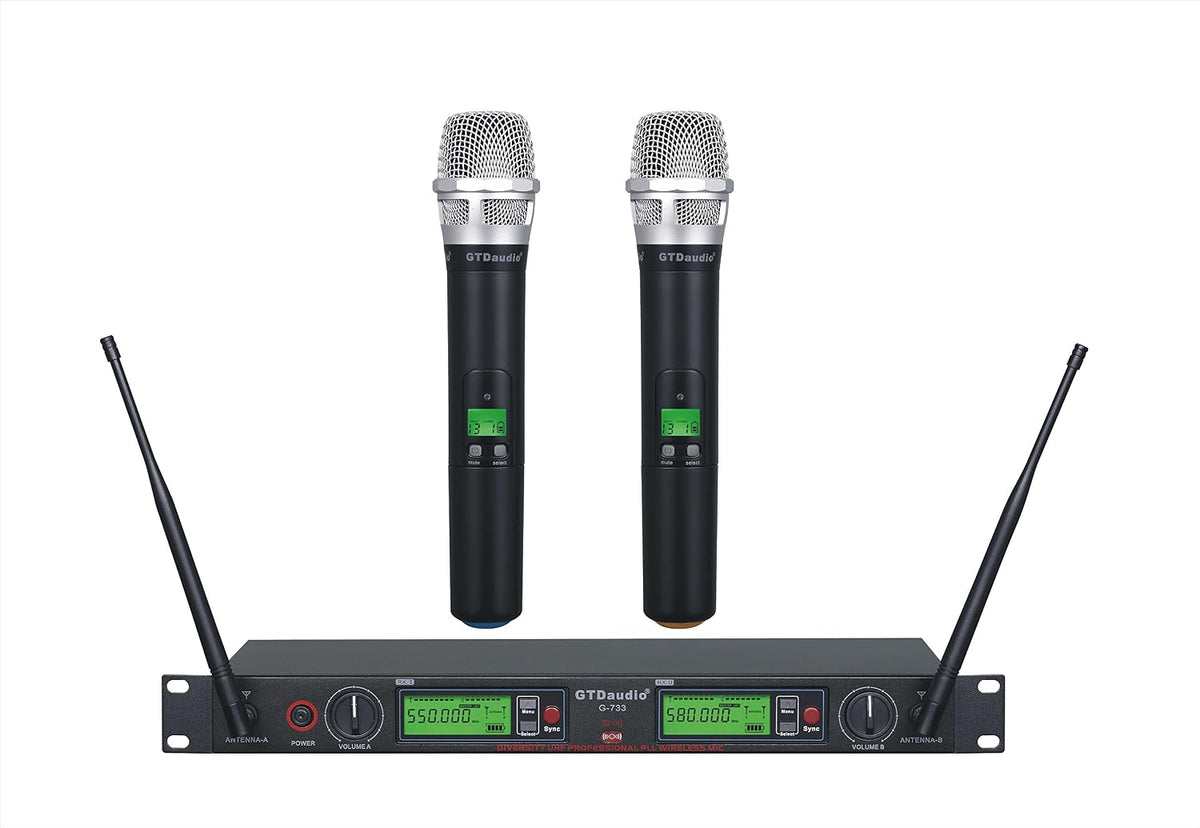 GTDaudio 2x800 Channel UHF True Diversity Wireless Microphone System