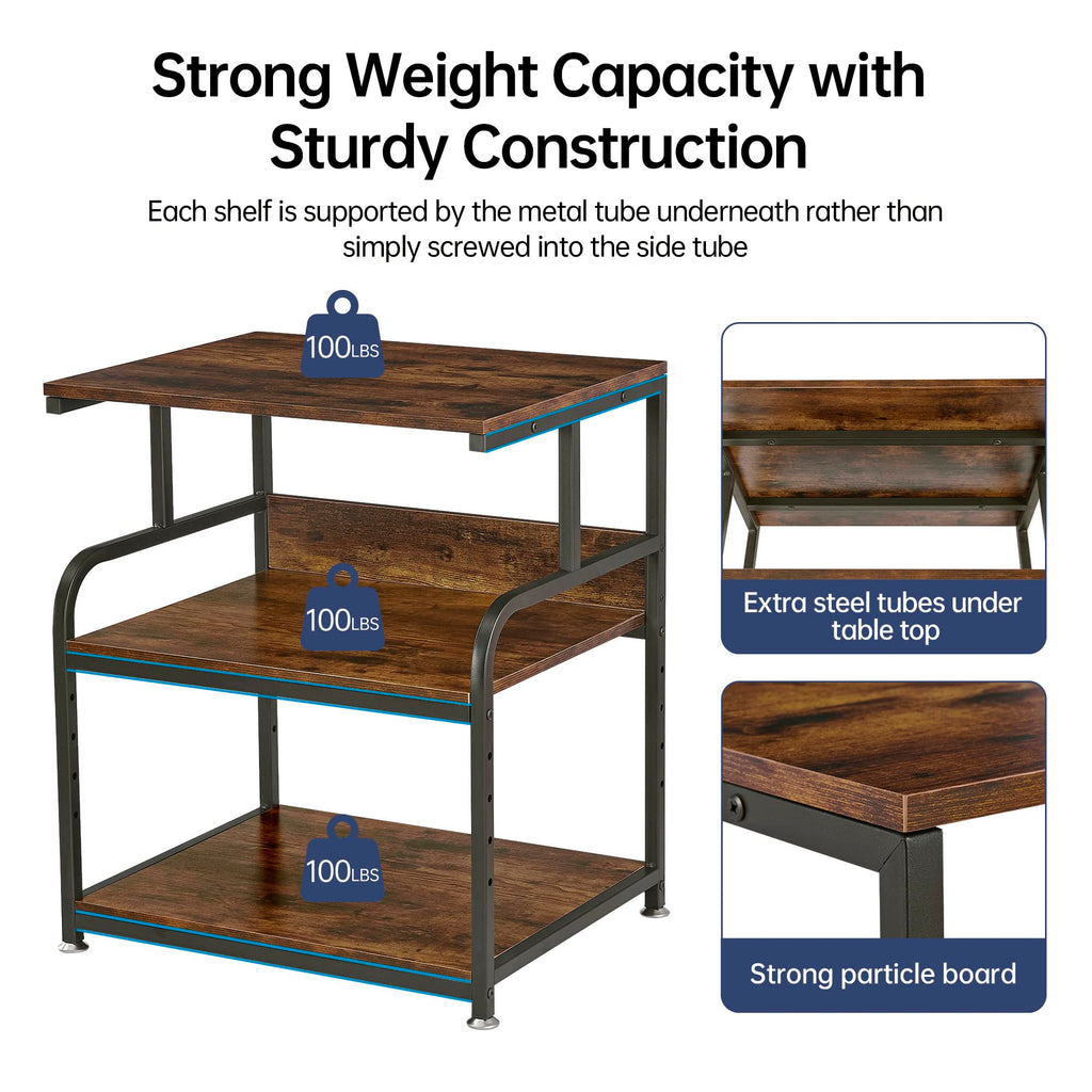 Fannova 23.6"x18.9"x30" Large Printer Stand with Adjustable Storage Shelf