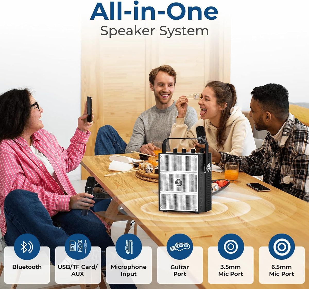 100W Powerful Voice Amplifier with 2 Wireless Microphones S99