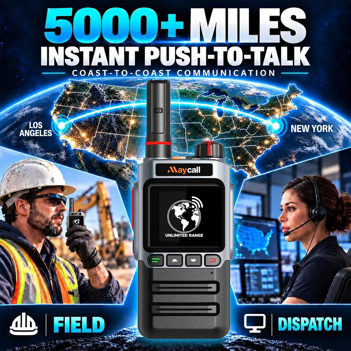 Global Lifetime Free Rapid 4G LTE PoC Radio Walkie Talkies Unlimited Range