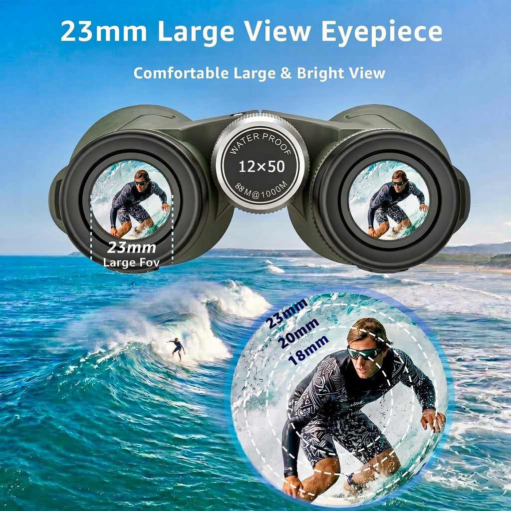 12x50 UHD Binoculars for Adults High Powered Waterproof