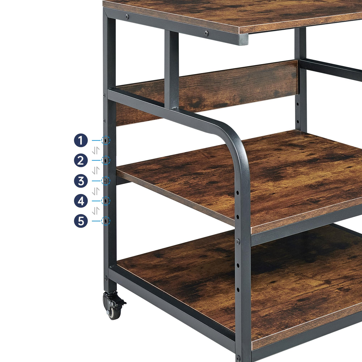 Fannova 23.6"x18.9"x30" Large Printer Stand with Adjustable Storage Shelf