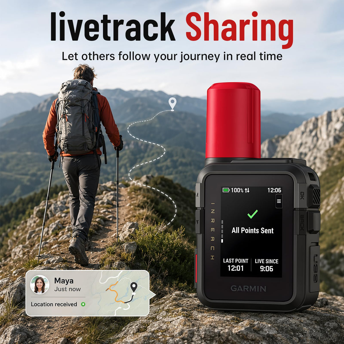 Garmin inReach Mini 3 Plus, Rugged Global Satellite Communicator with Touchscreen Texting, Photo & Voice Messaging, Emergency SOS Messages - Bundle w/Deco Essentials 26-Month CPS Plan