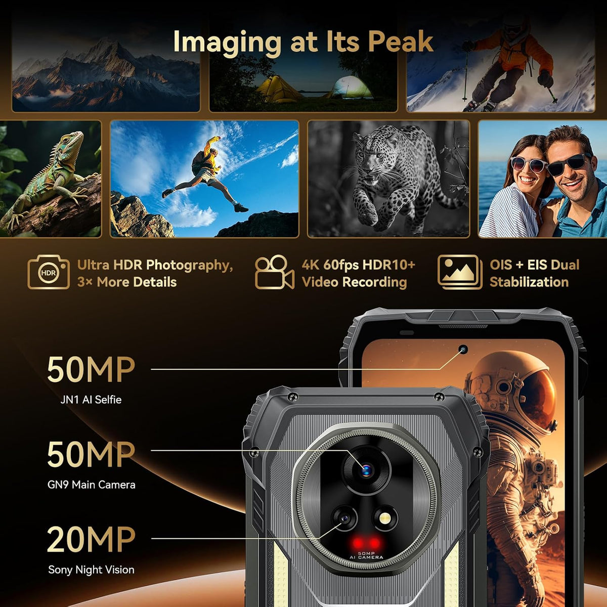 Blackview XPLORE 2 Gemini AI 5G Rugged Phone with Satellite Messaging, 20000mAh/120W 36GB+256GB Dimensity 8300 Android 15, 6.73" 3.2K AMOLED 467LM Dual Camp Lights, 50MP+20MP Night Vision, WiFi6E/GPS
