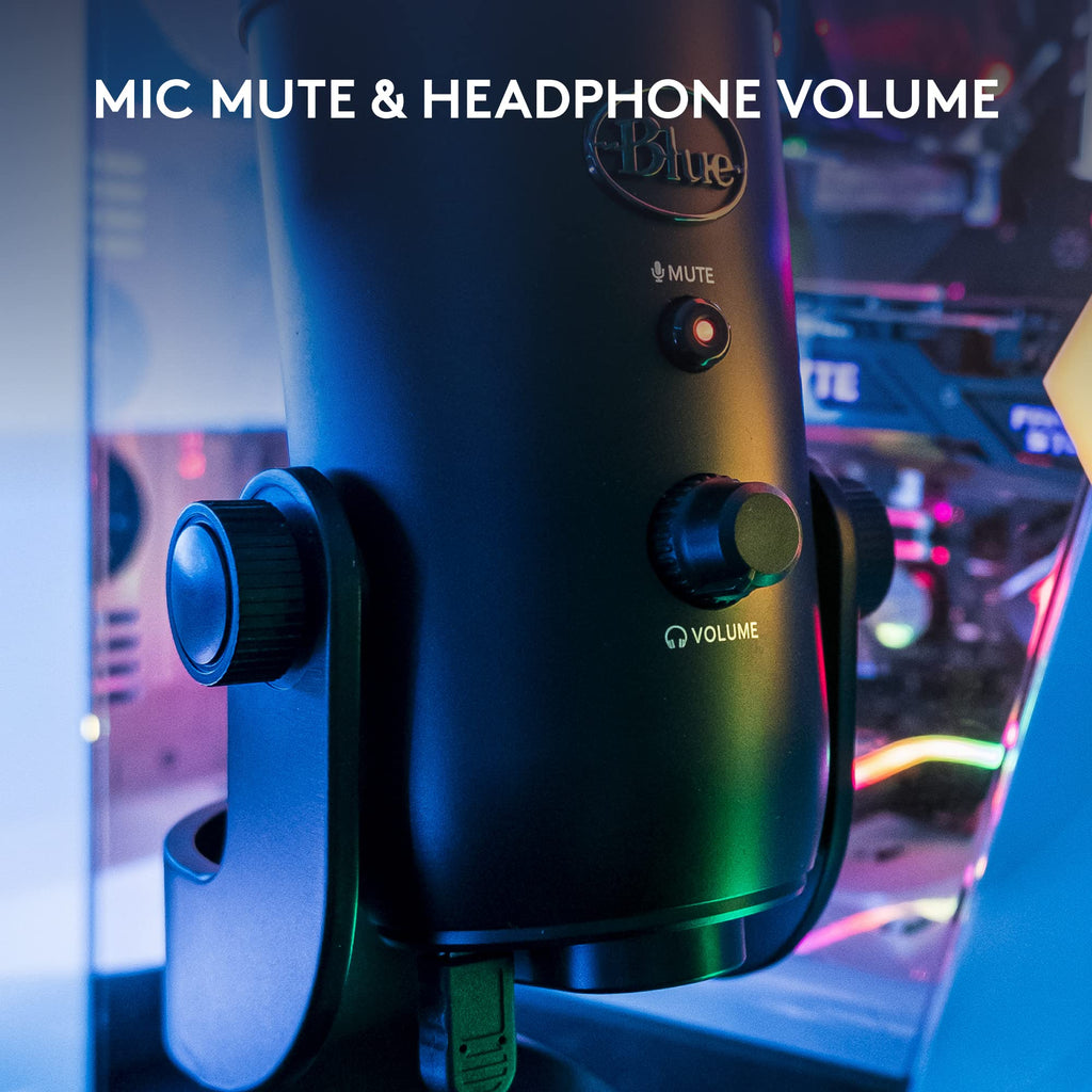 Logitech Creators Blue Yeti USB Microphone for PC, Mac, Gaming, Recording, Streaming, Podcasting, Studio and Computer Condenser Mic with Blue VO!CE Effects, 4 Pickup Patterns, Plug and Play - Silver