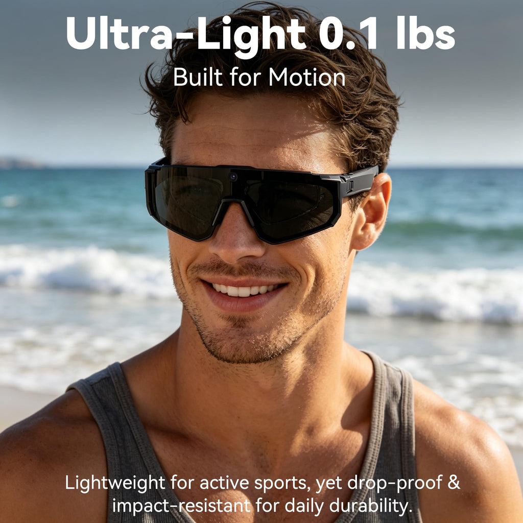 Pro AI Smart Glasses with 32MP Camera for Cycling & Hiking