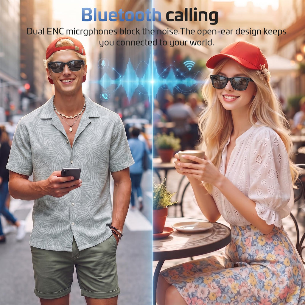 2026 AI Smart Glasses for Men Women,4K HD Video & Photo Capture,Real-Time Translation,Recording Glasses with AI Assistant,Open-Ear Audio,Object Recognition Glasses (Sunglasses Lens+Photochromic Lens)